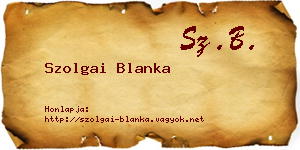 Szolgai Blanka névjegykártya